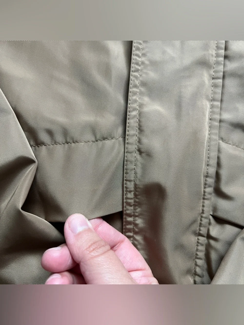 Cole Haan Khaki Packable Jacket Utility Preppy Minimalist Old Money Capsule Sz S